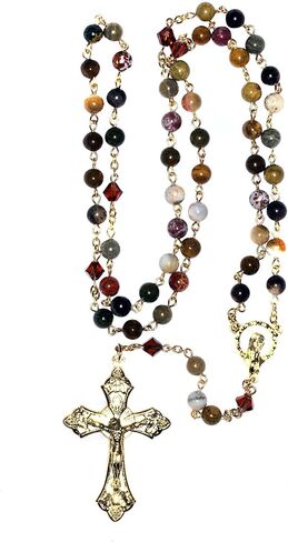 Gemstone Catholic Prayer Rosary - Includes "How to Pray the Rosary", Rosary Pouch and Gemstone meaning in Kuwait