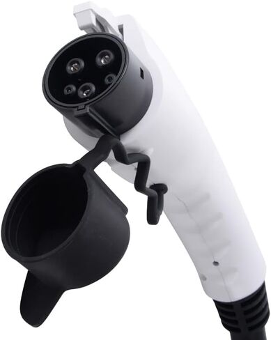 محول Tesla إلى j1772، صنبور Tesla، محول شحن Tesla، محول Tesla إلى ccs، 60A 250V Max، آمن، متوافق مع محطة شحن Tesla عالية الطاقة، مناسب لجميع سيارات J1772 (1، أبيض، نوع طويل) in Kuwait