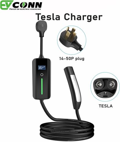 EV Charger Level 2-240V, 32Amp, NEMA 14-50 Plug, 16.4ft Extension Cord - Portable Electric Car Charger for TSL - Compatible with Models X/Y/S/3 in Saudi Arabia