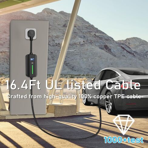 EV Charger Level 2-240V, 32Amp, NEMA 14-50 Plug, 16.4ft Extension Cord - Portable Electric Car Charger for TSL - Compatible with Models X/Y/S/3 in Saudi Arabia