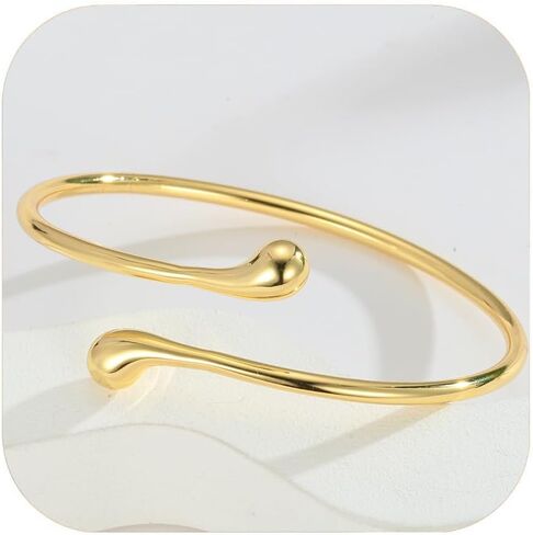 Cuff Bracelets for Women, Chunky 14k Gold Bracelets for Women Non Tarnish Gold Cuff Bracelet Teardrop Gold Bangle Multi-layer Cross Wire Open Bracelet Simple Silver Bracelets for Women in Kuwait