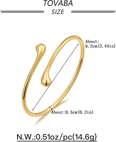 Cuff Bracelets for Women, Chunky 14k Gold Bracelets for Women Non Tarnish Gold Cuff Bracelet Teardrop Gold Bangle Multi-layer Cross Wire Open Bracelet Simple Silver Bracelets for Women in Kuwait