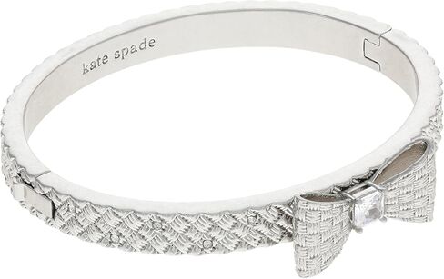 سوار نسائي من Kate Spade New York ملفوف بسوار بمفصلات على شكل فيونكة شفاف/فضي مقاس واحد in Saudi Arabia