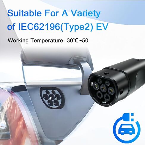 for NACS to Type2 Adapter EV Charger Adapter from NACS to Type2 Applicable for NACS Charger and Type2 IEC62196 EVs in Kuwait