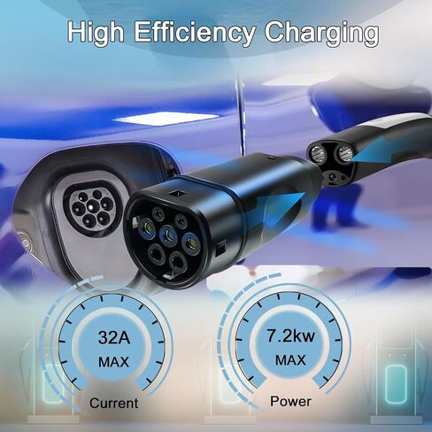 for NACS to Type2 Adapter EV Charger Adapter from NACS to Type2 Applicable for NACS Charger and Type2 IEC62196 EVs in Kuwait