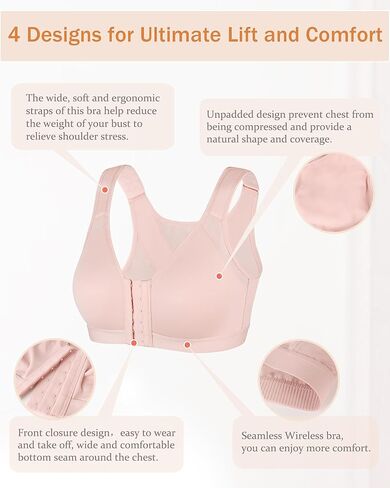 حمالة صدر نسائية من DotVol بدون خياطة من الأمام ودعم خلفي بتغطية كاملة وغير مبطنة للاستخدام اليومي in Kuwait