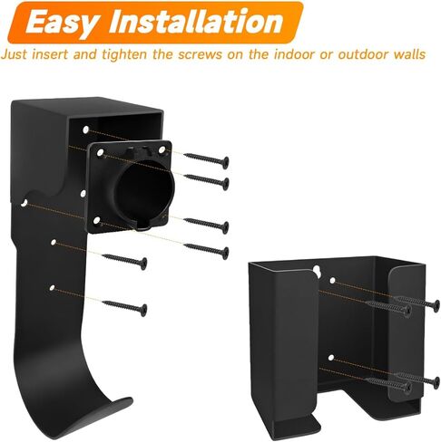 حامل شاحن EV مع قاعدة تثبيت فوهة لموصلات SAE J1772، حامل صندوق شاحن السيارة الكهربائية المثبت على الحائط للاستخدام الخارجي/الداخلي in Kuwait