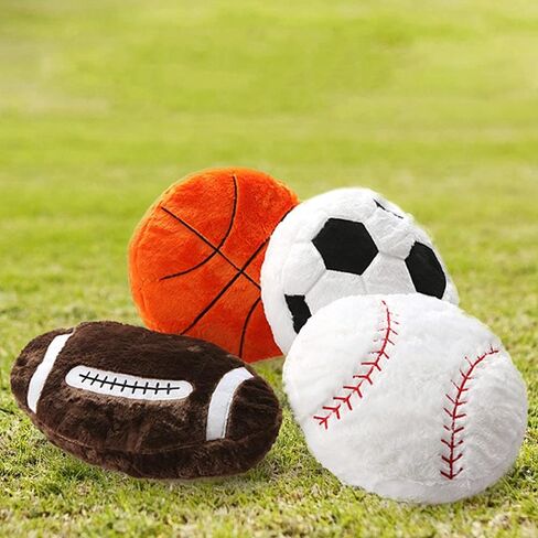 XIYUAN18inch Football Sports Pillow Plush Stuffed Sports Balls Soccer Toy Fluffy Durable Throw Pillow Cushion Sofa Room Decoration Soft Sports Toy Gift (Black/White) in Kuwait