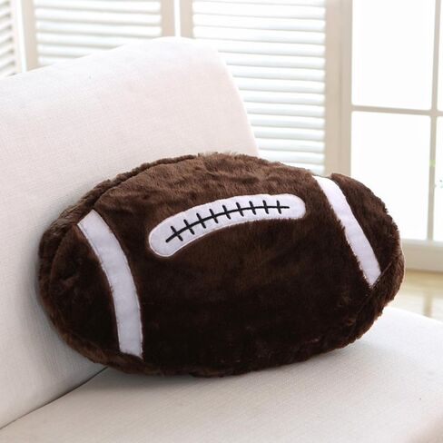 XIYUAN18inch Football Sports Pillow Plush Stuffed Sports Balls Soccer Toy Fluffy Durable Throw Pillow Cushion Sofa Room Decoration Soft Sports Toy Gift (Black/White) in Kuwait