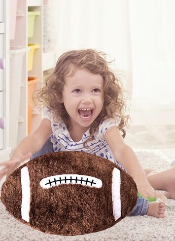 XIYUAN18inch Football Sports Pillow Plush Stuffed Sports Balls Soccer Toy Fluffy Durable Throw Pillow Cushion Sofa Room Decoration Soft Sports Toy Gift (Black/White) in Kuwait