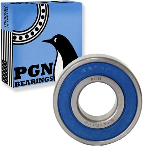PGN (10 Pack) 6204-2RS Bearing - Lubricated Chrome Steel Sealed Ball Bearing - 20x47x14mm Bearings with Rubber Seal & High RPM Support in Saudi Arabia