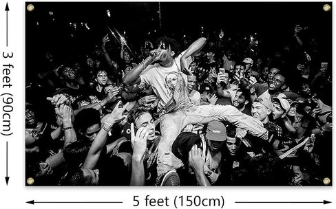 Playboi Carti Music Art Tapestry 3x5 أقدام راية رجل مضحك كهف جدار ديكور مع 4 الحلقات النحاسية لديكور غرفة النوم الكلية، في الهواء الطلق، هدايا الحفلات، السفر، الأحداث، المهرجانات ..، أسود in Saudi Arabia