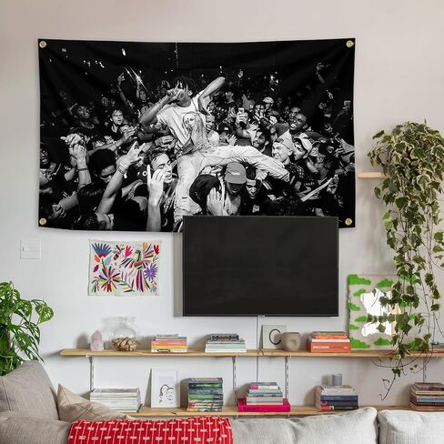 Playboi Carti Music Art Tapestry 3x5 أقدام راية رجل مضحك كهف جدار ديكور مع 4 الحلقات النحاسية لديكور غرفة النوم الكلية، في الهواء الطلق، هدايا الحفلات، السفر، الأحداث، المهرجانات ..، أسود in Saudi Arabia