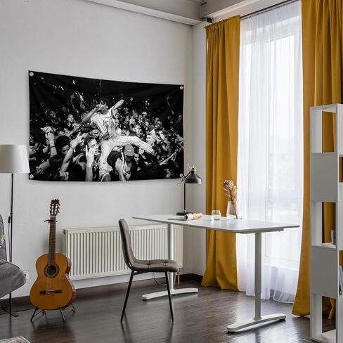 Playboi Carti Music Art Tapestry 3x5 أقدام راية رجل مضحك كهف جدار ديكور مع 4 الحلقات النحاسية لديكور غرفة النوم الكلية، في الهواء الطلق، هدايا الحفلات، السفر، الأحداث، المهرجانات ..، أسود in Saudi Arabia