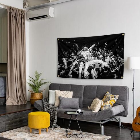 Playboi Carti Music Art Tapestry 3x5 أقدام راية رجل مضحك كهف جدار ديكور مع 4 الحلقات النحاسية لديكور غرفة النوم الكلية، في الهواء الطلق، هدايا الحفلات، السفر، الأحداث، المهرجانات ..، أسود in Saudi Arabia