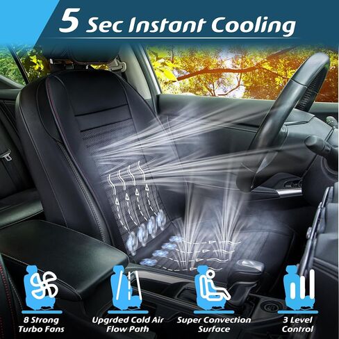 Paffenery 1Pcs Cooling Car Seat Cover Front Seat, 12V-24V Ventilated Cooling Car Seat Cushion, Cooled Seat Cover for Car SUV Truck Universal Fit, Fashion Beige in Saudi Arabia