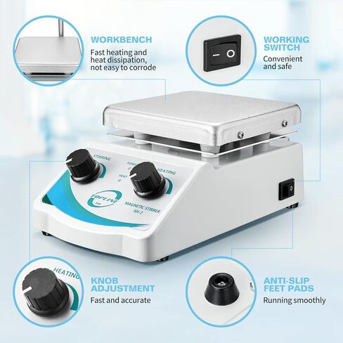 SH-2 Hot Plate Magnetic Stirrer Mixer Dual Control with 1 inch Stir Bar (New Style) in Saudi Arabia