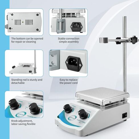 SH-2 Hot Plate Magnetic Stirrer Mixer Dual Control with 1 inch Stir Bar (New Style) in Saudi Arabia