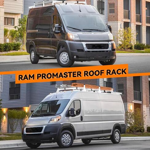 حامل سلم سقف لشاحنة البضائع الفولاذية مع بكرة شحن خلفية مناسبة لـ RAM ProMaster 2013-2023 3 قضبان in Kuwait