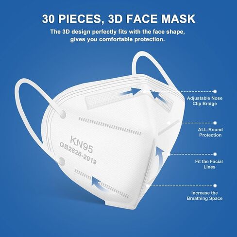 KN95 Face Mask,KN95 Mask,Cup Masks Breathable 5-Layer Filter Efficiency≥95% Disposable Certified Face Mask in Saudi Arabia