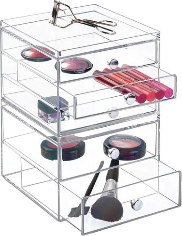 iDesign 3 Plastic Vanity, Compact Slim Storage Organization Drawers Set for Cosmetics, Dental Supplies, Hair Care, Bathroom, Dorm, Desk, Countertop, Office, 6.5" x 7" x 5" in Saudi Arabia