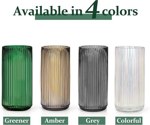 Flower Vase 7.6 Inch Green Thickened Glass Vase for Lego Flowers,Bookshelf,Dinner Table,Office Desktop,Meeting Room,Bathroom,Countertop,Home Christmas Day Decoration in Saudi Arabia