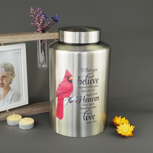 Up to 220 lbs Large Cremation Urns for Adult Human Ashes, Decorative Urn for Male Female Ashes with Velvet Bag（Cardinal） in Kuwait