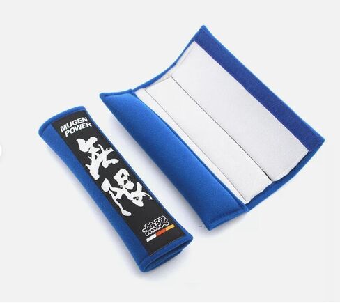 2pcs for Mugen Embroidery Power Car Seat Belt Cover Pad Shoulder Cushion for Honda Accord Civic CRV Jazz Fit Insight Pilot Passport HRV Odyssey (Black) in Saudi Arabia