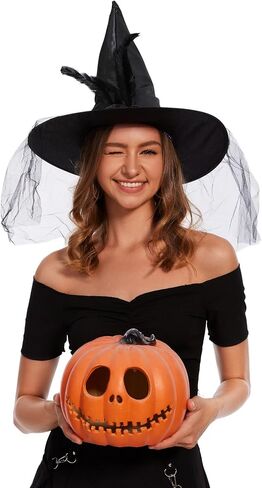 Halloween Witch Hat - Witches Hats for Women Adult Foldable Wizard Hat Halloween Hat Witch Costume Cosplay Party in Saudi Arabia