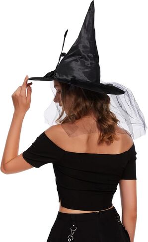 Halloween Witch Hat - Witches Hats for Women Adult Foldable Wizard Hat Halloween Hat Witch Costume Cosplay Party in Saudi Arabia
