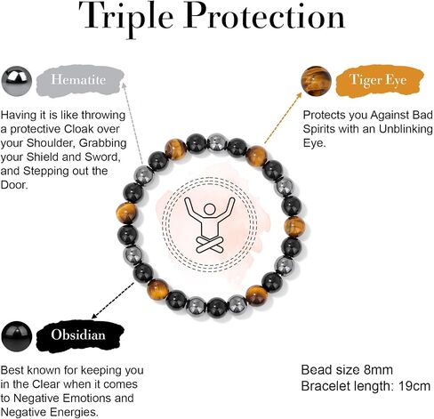 Natural Healing Crystal Bracelet for Wome Anxierty Protection Bracelet Good Luck Jewelry Gift in Kuwait