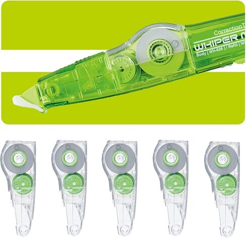 PLUS Whiper MR - Whiper Mini Roller Correction Tape 6mm x 6m(WH-626) & refills 5 pcs in Kuwait