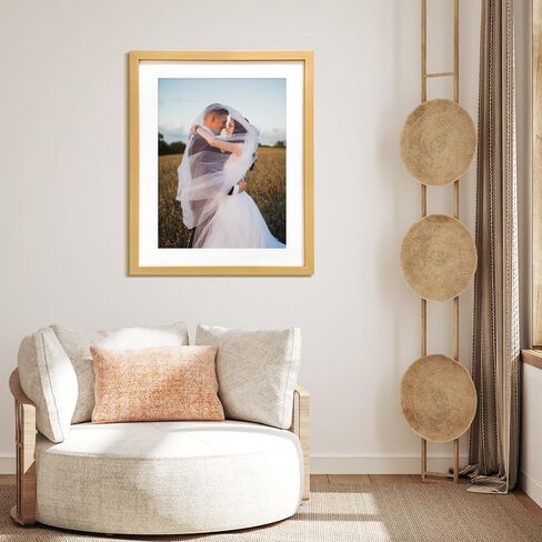 إطار EZOOZE مقاس 24 × 24، إطار صورة أسود مقاس 24 × 24 مع حصيرة مقاس 20 × 20، إطار ملصق بسيط أنيق للتعليق على الحائط، عبوة واحدة in Kuwait