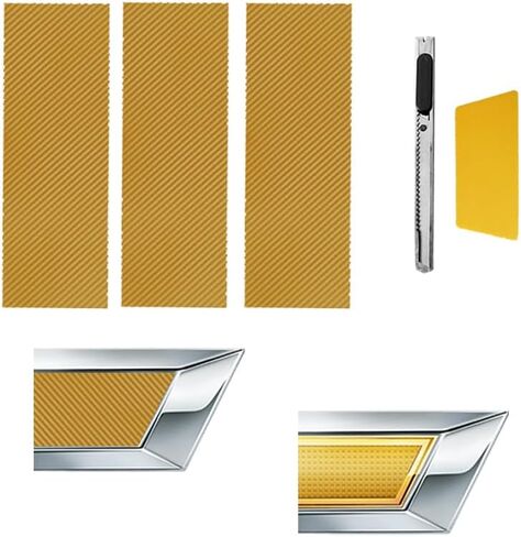 الفينيل سيارة التفاف شعار تراكب DIY الشارات لشيفي، 3PCS ماتي الأسود العالمي شعار السيارة التفاف عدة، متوافق مع ملصقات التفاف شعار ربطة العنق (ألياف الكربون الأسود) in Kuwait
