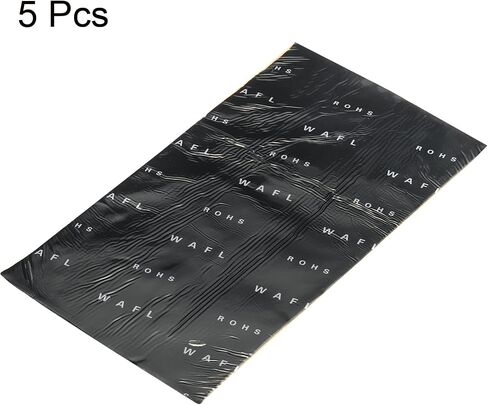 MECCANIXITY حصيرة عزل الصوت 100 × 80 × 4 مم كتلة التخميد مطاط البوتيل لثلاجة مكيف الهواء، عبوة سوداء من 5 قطع in Saudi Arabia