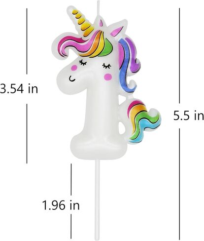 DERVENTA Birthday Candle Number White Unicorn Themed Party Decorations Beautiful Cake Topper 1 Piece (Unicorn Number 6) in Saudi Arabia