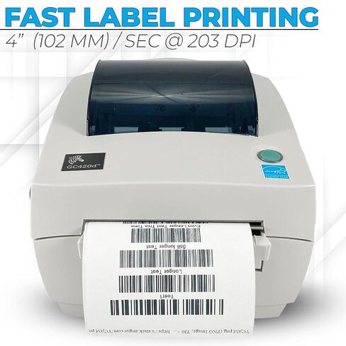 حزمة الطابعة المكتبية الحرارية المباشرة GC420D من Zebra Label للمكتب مع كابل USB-A وقماش من الألياف الدقيقة لسهولة وضع العلامات (متجددة) in Saudi Arabia