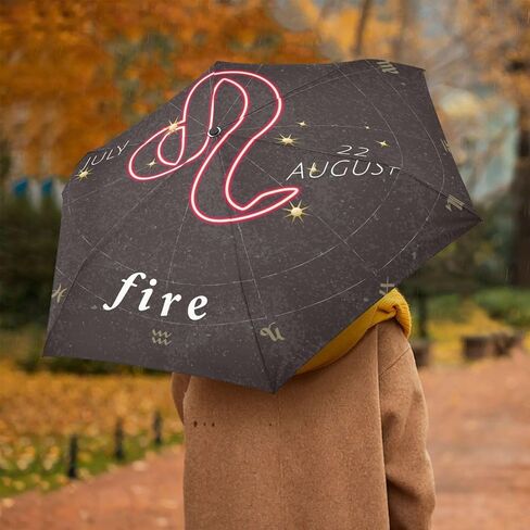 ALAZA Travel Compact Umbrella, Zodiac Sign Gemini Automatic Open Rain Umbrella for Men and Women in Saudi Arabia