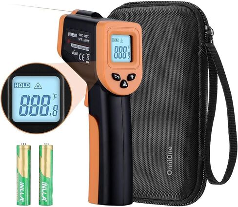 Infrared Thermometer Gun for Cooking, Laser Thermometer Gun for Blackstone Pizza Oven, -58℉~1022℉ Non Contact Temperature Gun with Carrying Storage Case, LCD Backlit (NOT for Human) in Saudi Arabia