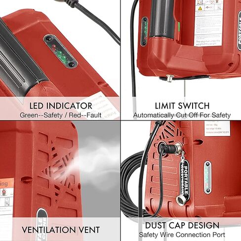 3 in 1 Electric Hoist Winch, 1100LBS Portable Hoist Lift Crane 16FT/MIN 110 Volt Winch with Remote Control Wireless 82FT Electric Winch, 110V 500W with Overload Control, Orange in Saudi Arabia
