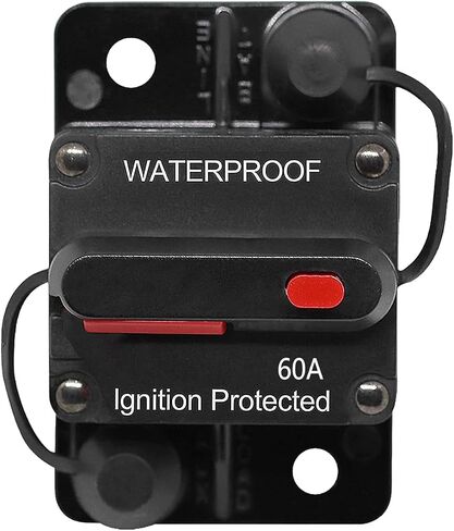Circuit Breaker 60A with Manual Reset Fuse Holder DC 12V-48V Waterproof Circuit Breaker Switch for Engine, Car, Boat in Saudi Arabia