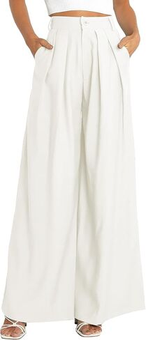 Women's High Waist Casual Wide Leg Palazzo Pants, Dress Pants for Women, Work Pants with Pockets for Women Office. in Saudi Arabia