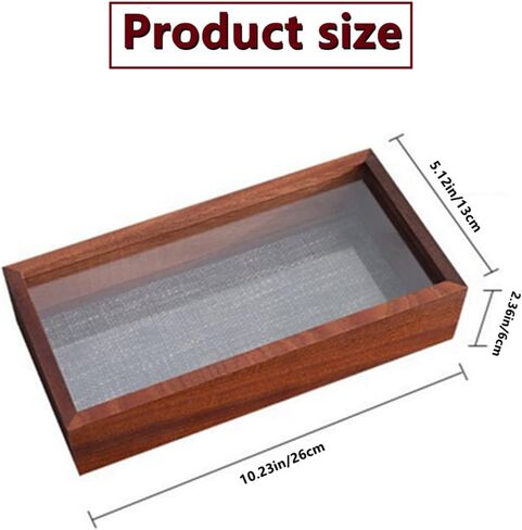إطار صور الظل، صندوق تخزين زجاجي شبكي خشبي مزدوج الجوانب عالي الوضوح، صندوق عرض DIY، مناسب للزهور المجففة والعينات والحرف اليدوية والهدايا التذكارية ومجموعة الصور (بني الجوز) in Kuwait