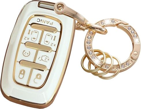 for Chrysler Key Fob Cover Key Protective Key Shell Holder Accessories Fit for Chrysler Pacifica 7 Button for 2017-2024 Touring, Pinnacle, Limited (Pink) in Saudi Arabia