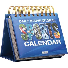 Global Printed Products Motivational & Inspirational Perpetual Daily Flip Calendar Self-Standing Easel (Sports Themed)