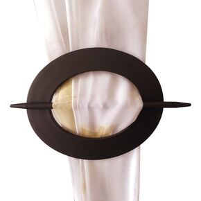 2PCS Window Curtain Holdback,Flat Hairpin Curtain Holder,Curtain Tieback,Window Treatment Holdbacks (Brown)