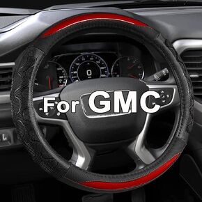 GIANT PANDA Steering Wheel Cover for GMC Sierra Acadia Terrain Yukon(3D Honeycomb-Black-Standard Size)