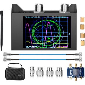 NanoVna SAA-2N VNA Antenna Analyzer,SEESII 50KHz -3GHz Vector Network Analyzer with Bag & Testboard Kit,4" inch LCD,HF VHF UHF Measuring S Parameters, Voltage Standing Wave Ratio Smith Chart