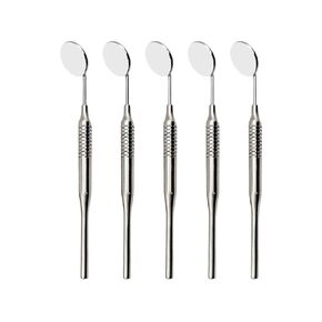 Dental Mirrors Set of 5 Chrome Plated Thick Handle Tools for Teeth Cleaning Inspection, Oral Hygiene Mouth Mirror for Daily Use by Artman Instruments (Chrome)