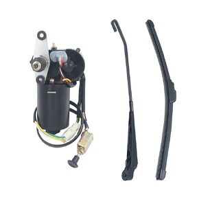 Triumilynn 12V Electric Windshield Wiper Blade Arm Motor Kit for Po-laris Ranger RZR, 90° Sweep 15.7" Arm, 17.7" Blade